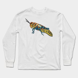 Barber pole grasshopper cartoon illustration Long Sleeve T-Shirt